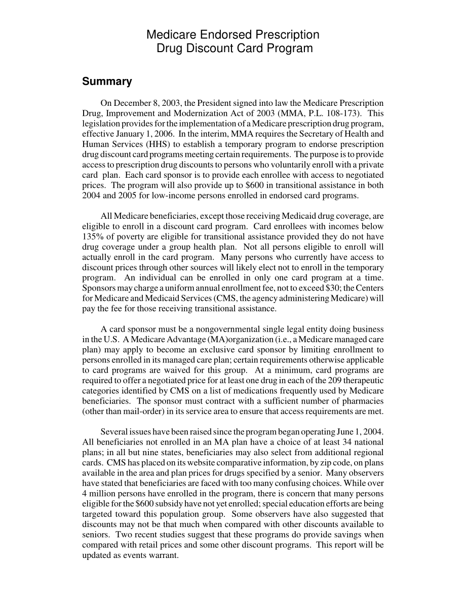 [20040819]RL32283_医疗保险认可的处方药折扣卡计划.pdf_第2页