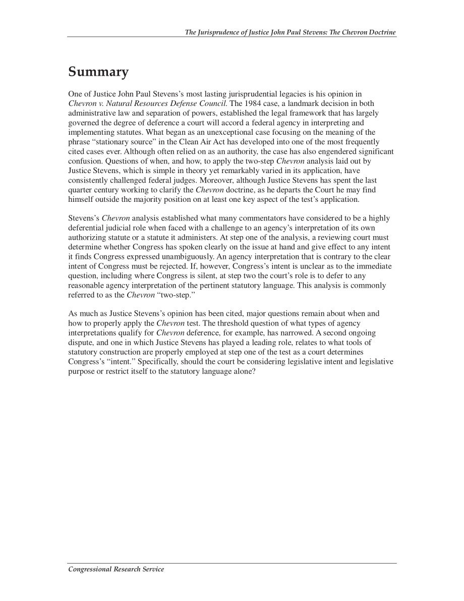 [20100526]R41260_约翰·保罗·史蒂文斯法官的判例：雪佛龙主义.pdf_第2页
