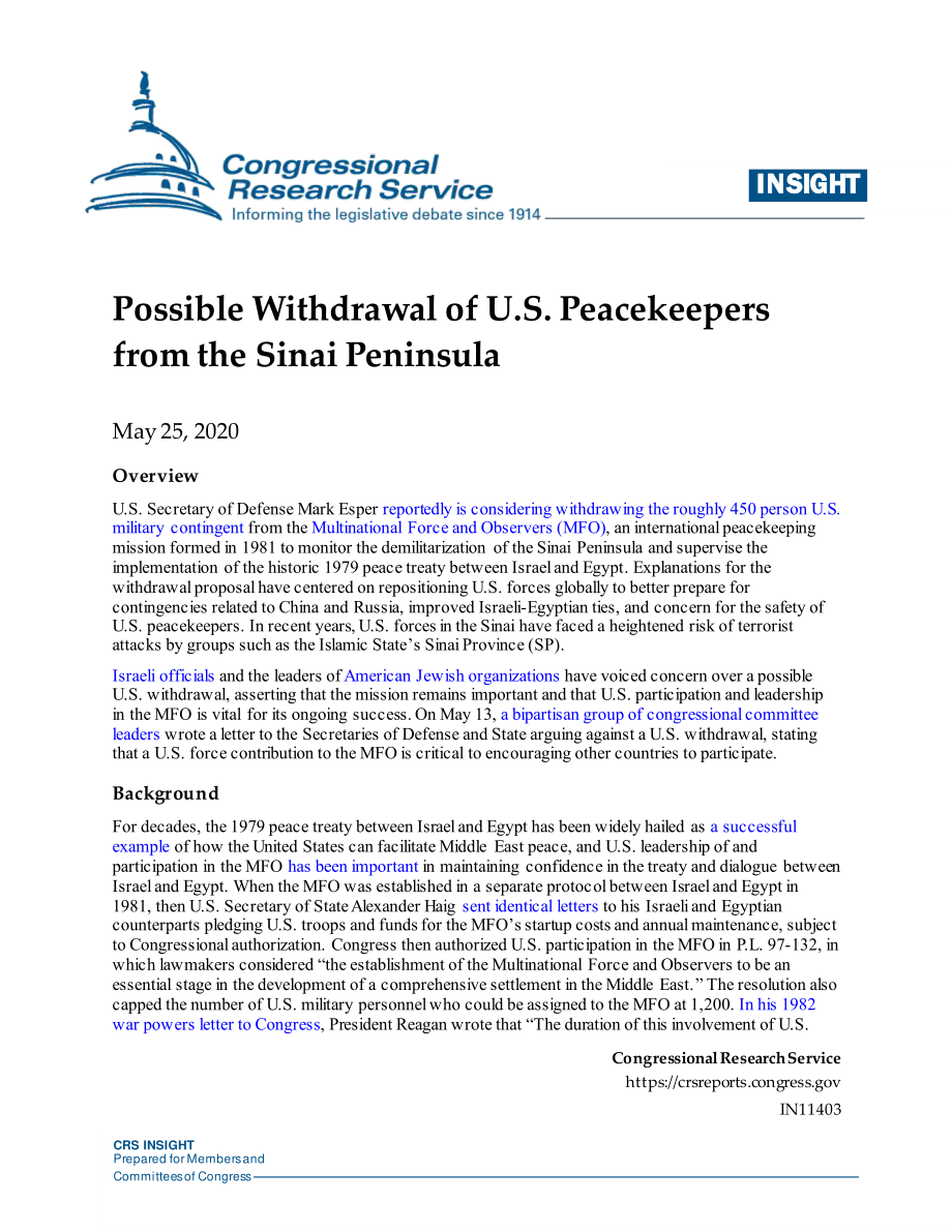 [20200525]IN11403_美国维和人员可能撤出西奈半岛.pdf_第1页
