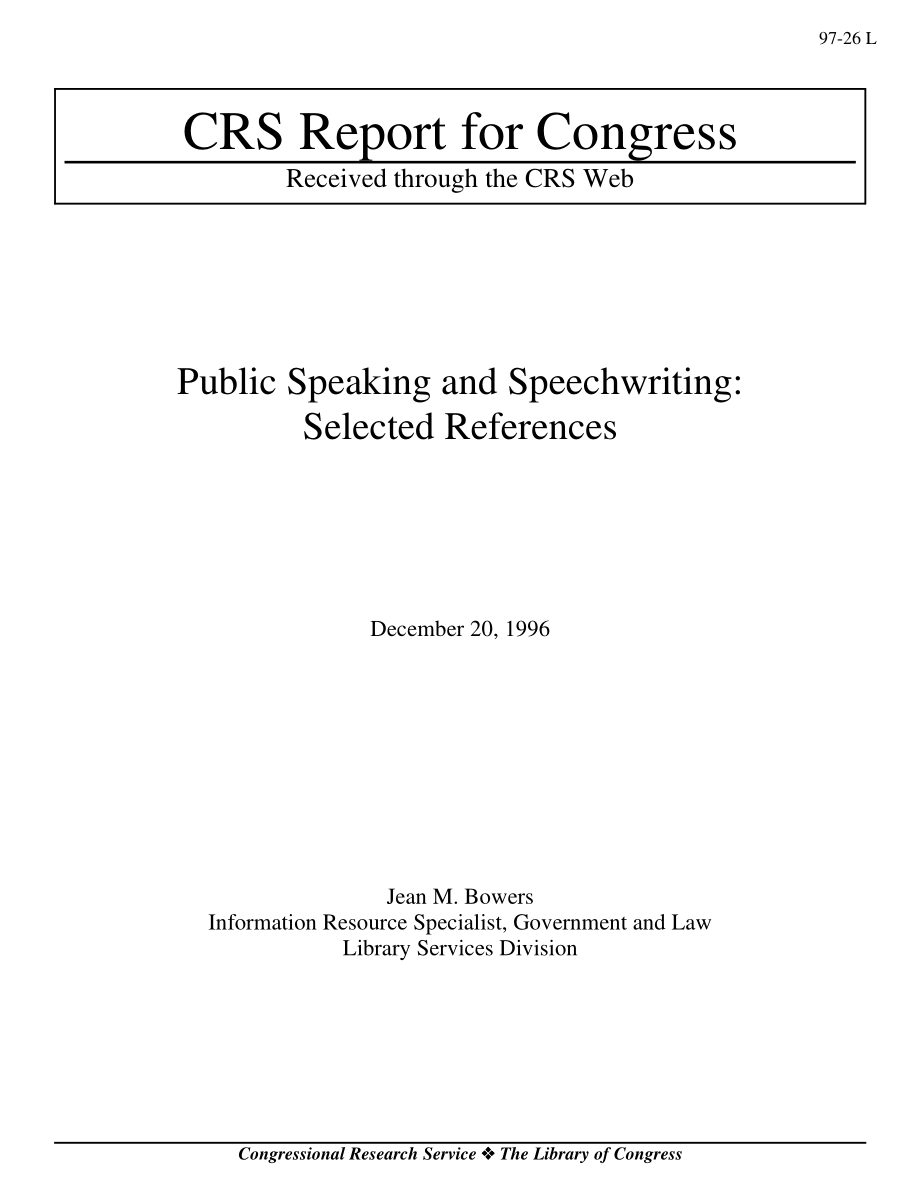 [19961220]97-26L_公共演讲和演讲稿撰写：选定的引用.pdf_第1页