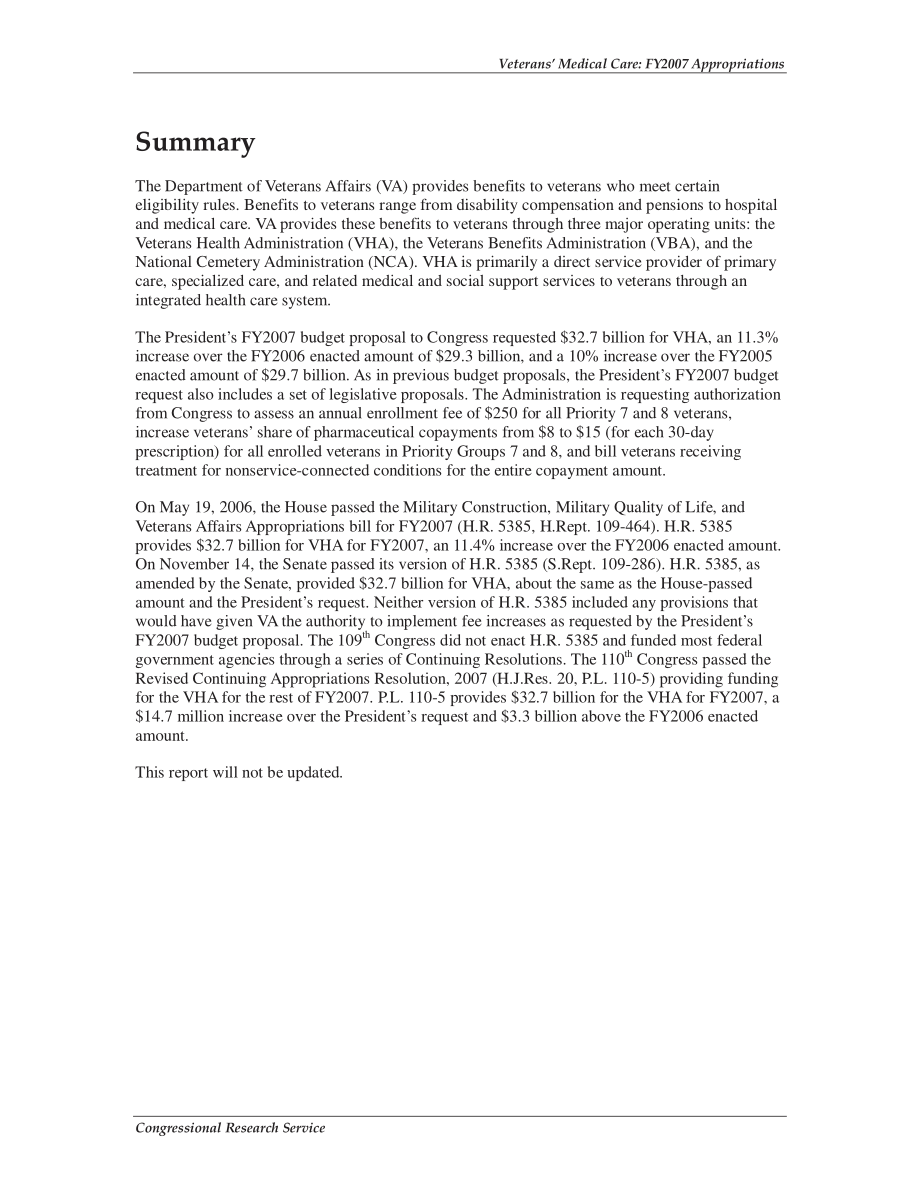 [20070228]RL33409_退伍军人医疗：2007财年拨款.pdf_第2页