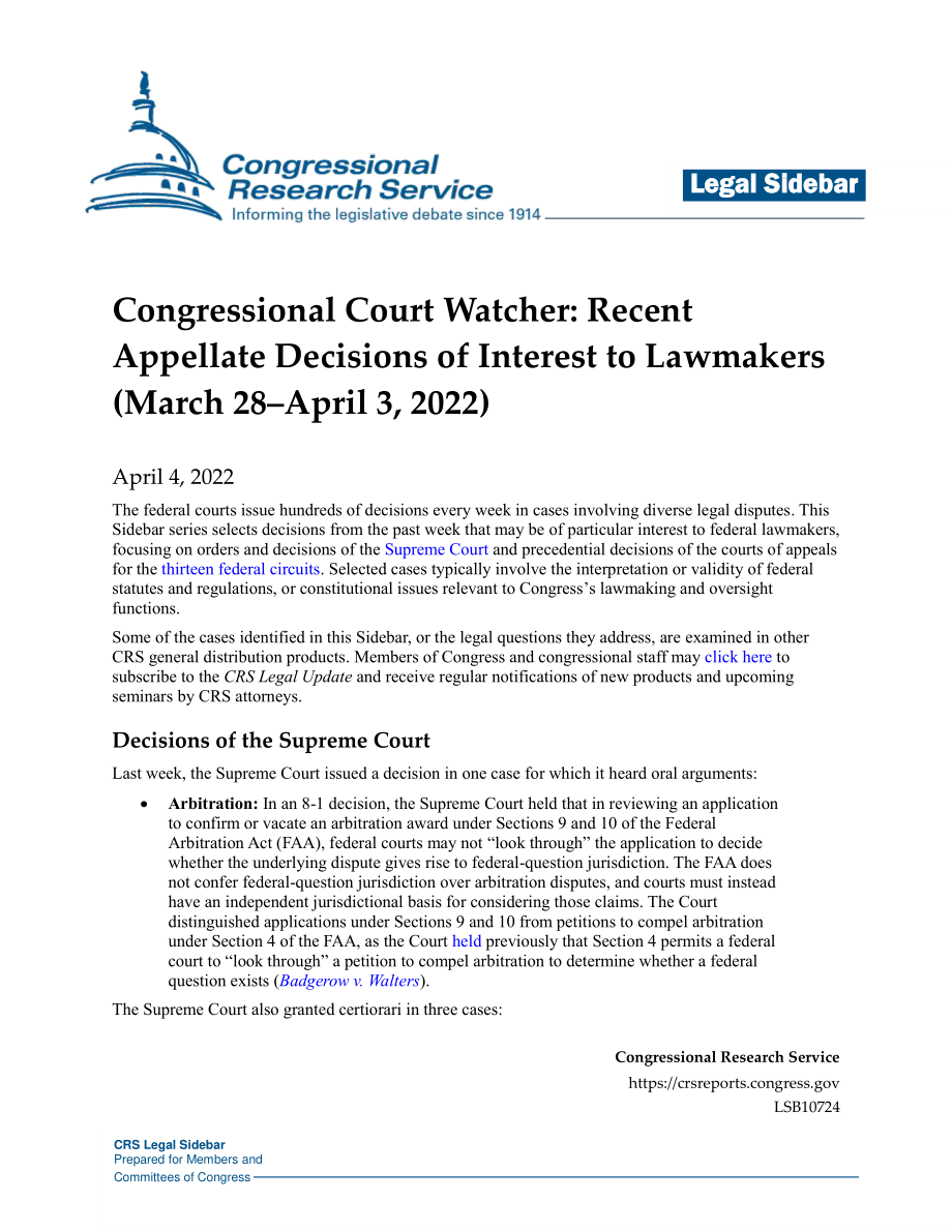 [20220404]LSB10724_国会法院观察员：立法者感兴趣的近期上诉裁决（2022年3月28日至4月3日）.pdf_第1页