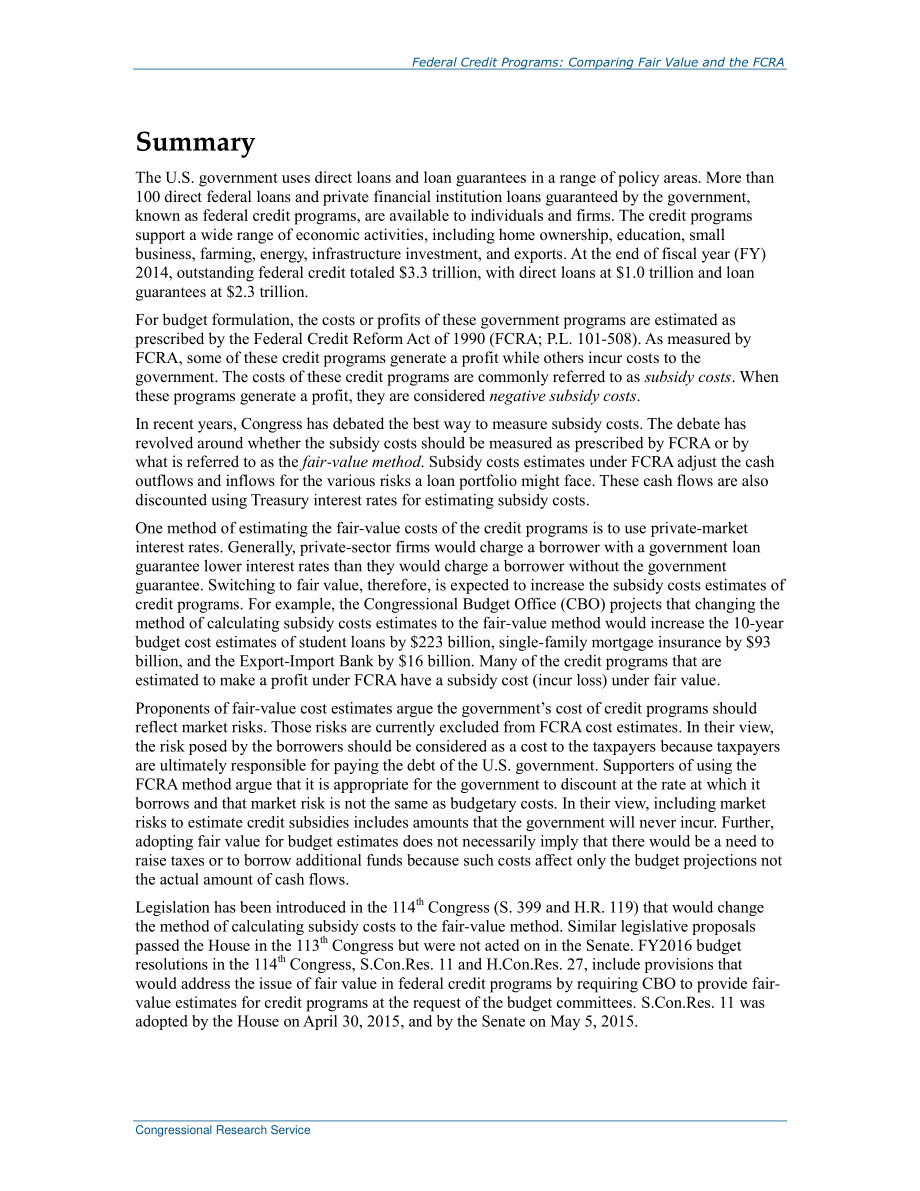 [20150914]R44193_联邦信贷计划：比较公允价值与《联邦信贷改革法案》（FCRA）.pdf_第2页