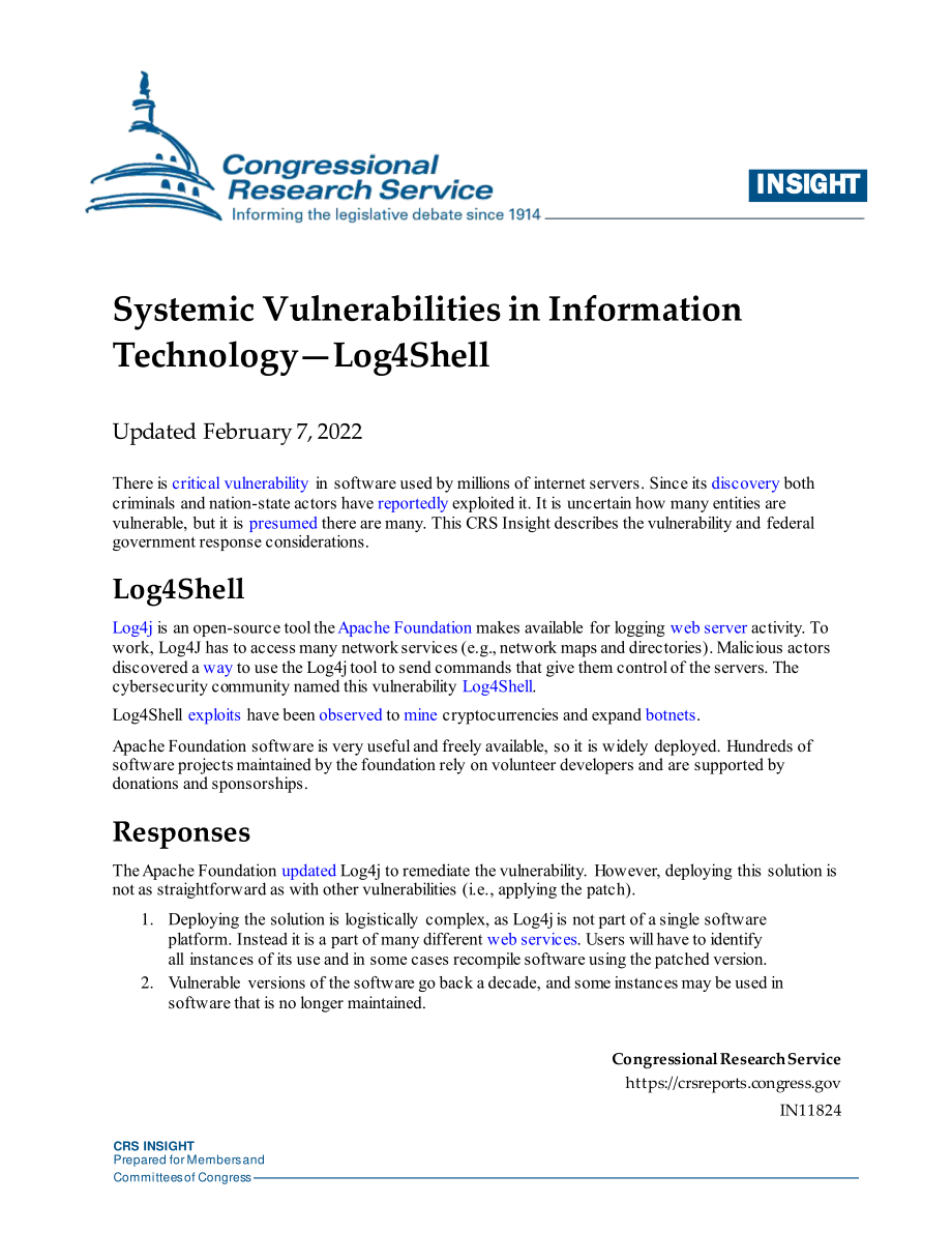 [20220207]IN11824_信息技术中的系统性漏洞——Log4Shell.pdf_第1页