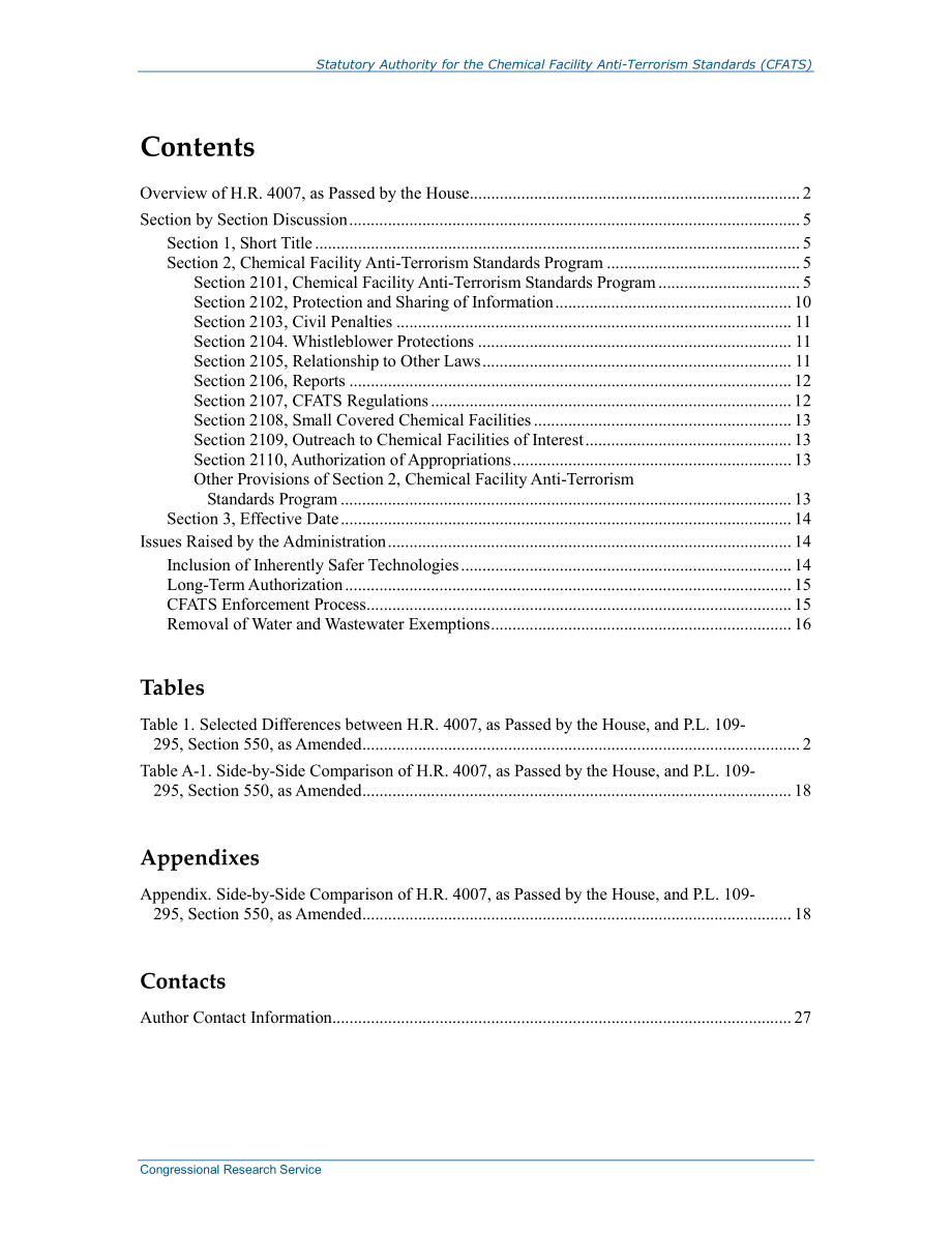 [20140717]R43650_化学设施反恐标准（CFATS）的法定机构：H.R.的比较4007和P.L109-295第550节.pdf_第3页