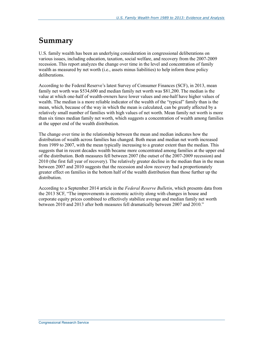 [20141120]RL33433_1989年至2013年美国家庭财富：证据和分析.pdf_第2页