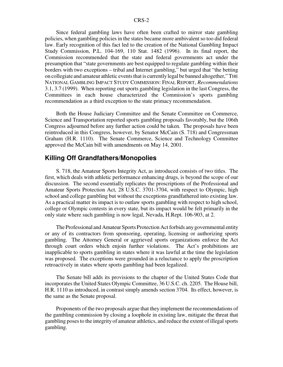 [20020731]RS20905_学校体育赌博：加强联邦禁令的提案概要.pdf_第2页