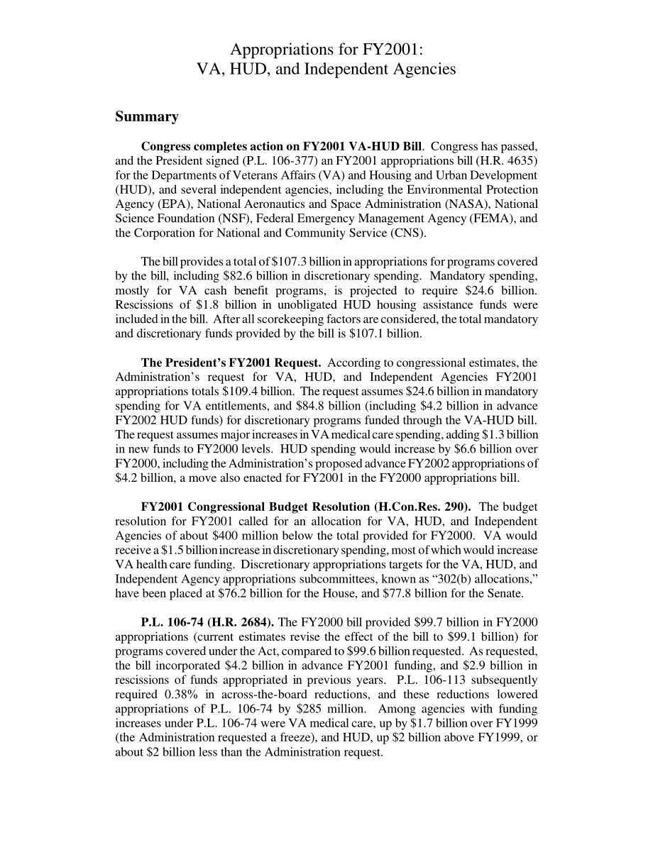 [20001117]RL30504_2001财年拨款：弗吉尼亚州、HUD和独立机构（P.L106-377).pdf_第3页
