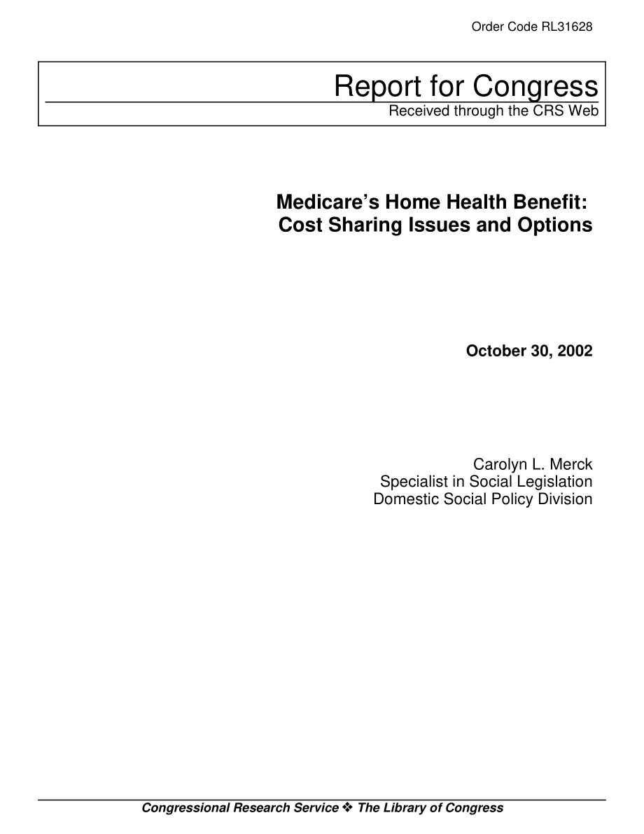 [20021030]RL31628_医疗保险家庭健康福利：成本分摊问题和选择.pdf_第1页