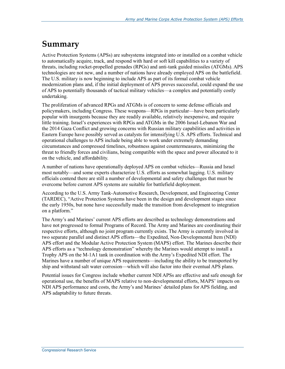 [20160830]R44598_陆军和海军陆战队主动防护系统（APS）工作.pdf_第2页