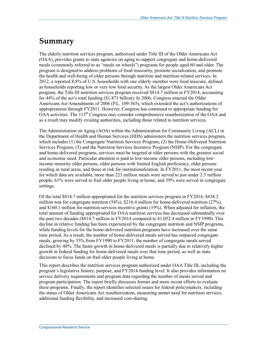 [20140324]RS21202_美国老年人法案：第三篇营养服务计划.pdf_第2页