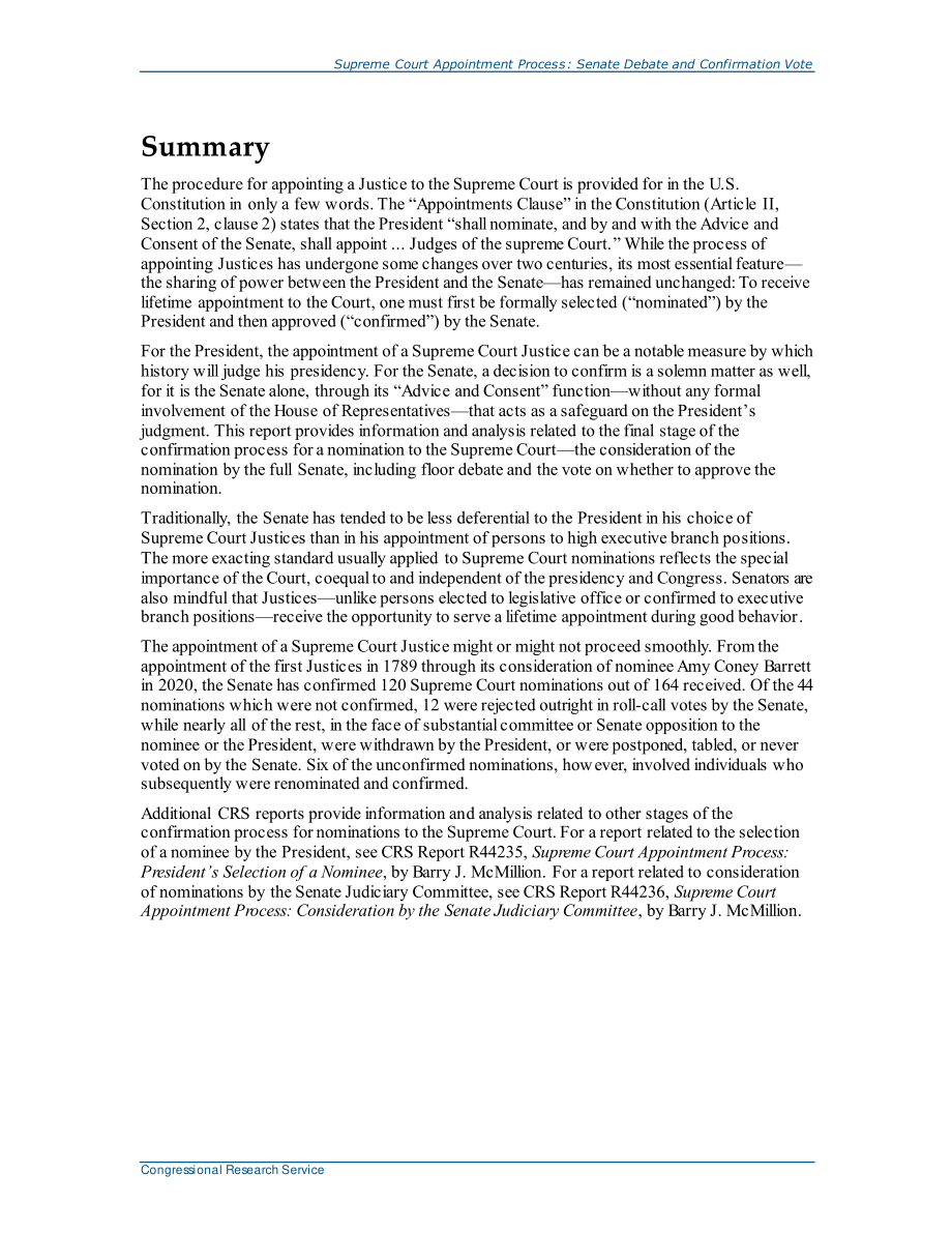 [20210222]R44234_最高法院任命流程：参议院辩论和确认投票.pdf_第2页