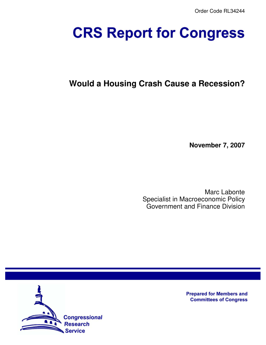 [20071107]RL34244_房地产崩盘会导致经济衰退吗？.pdf_第1页