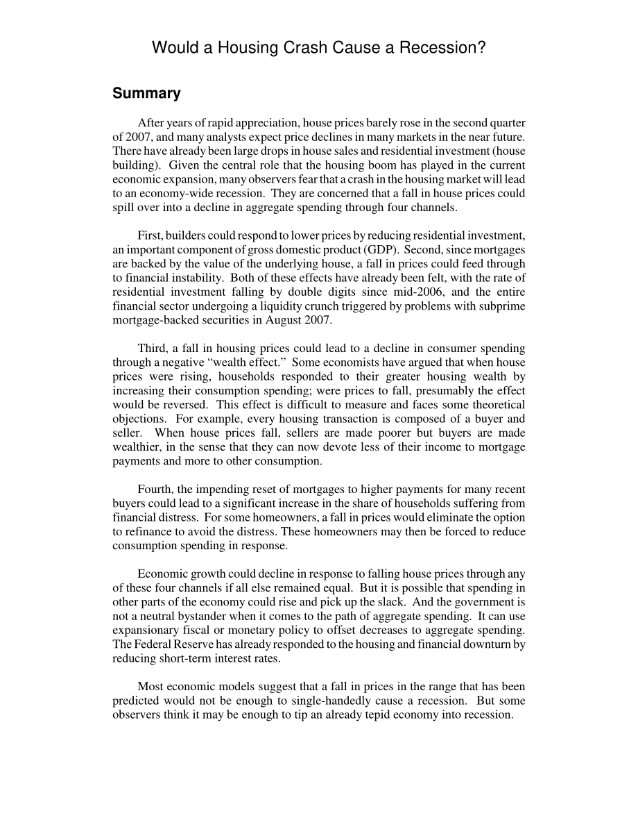 [20071107]RL34244_房地产崩盘会导致经济衰退吗？.pdf_第2页