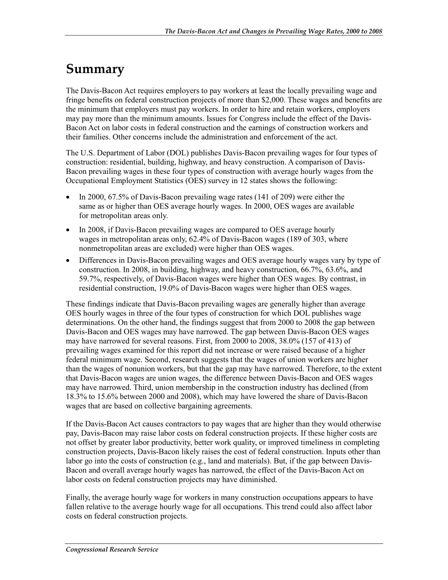 [20120330]R40663_2000年至2008年《戴维斯-培根法案》和现行工资率的变化.pdf_第2页