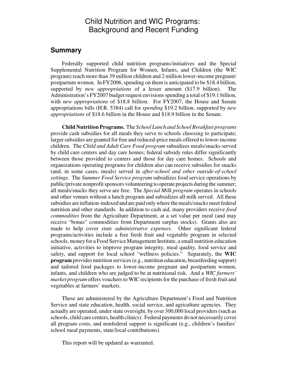 [20060712]RL33307_儿童营养和WIC计划：背景和近期资金.pdf_第2页