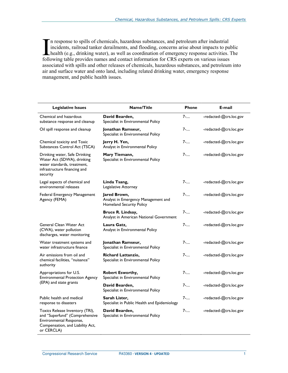 [20170914]R43360_化学品、有害物质和石油泄漏：CRS专家.pdf_第2页