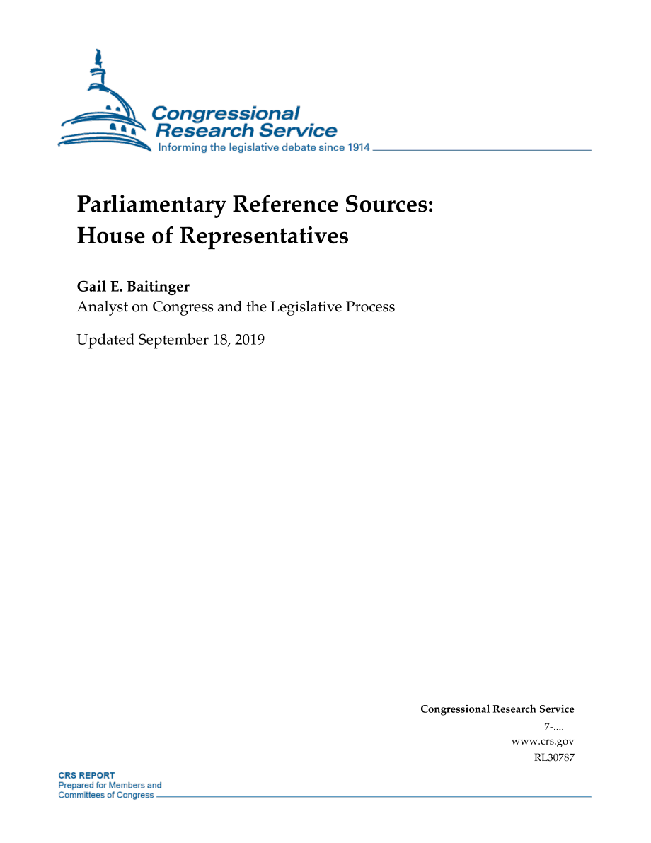 [20190918]RL30787_议会参考资料来源：众议院.pdf_第1页