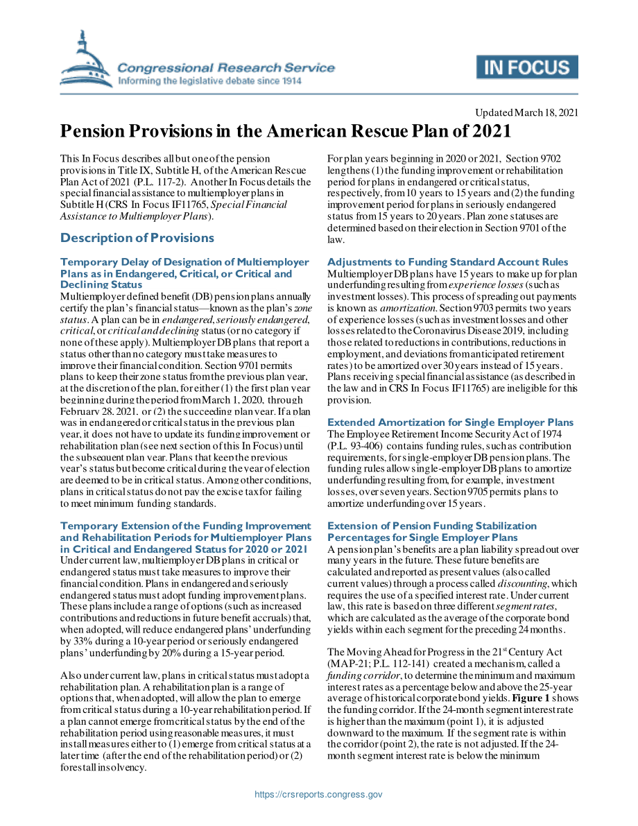 [20210318]IF11766_2021美国救援计划中的养老金规定.pdf_第1页