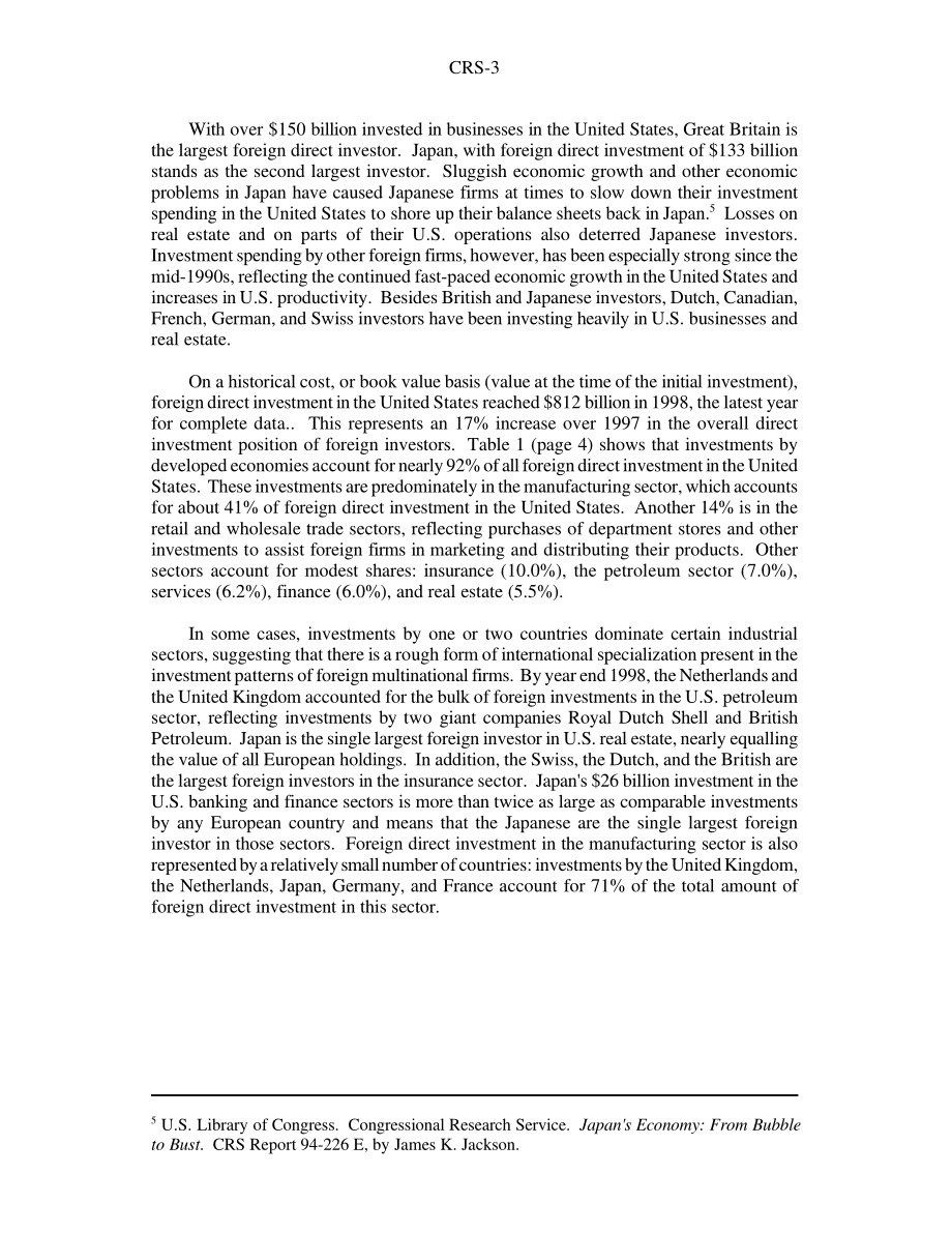 [20000601]98-950_在美国的外国直接投资：数据和当前问题的经济分析.pdf_第3页