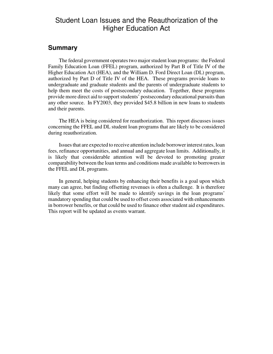 [20041122]RL32679_学生贷款问题与《高等教育法》的重新授权.pdf_第2页