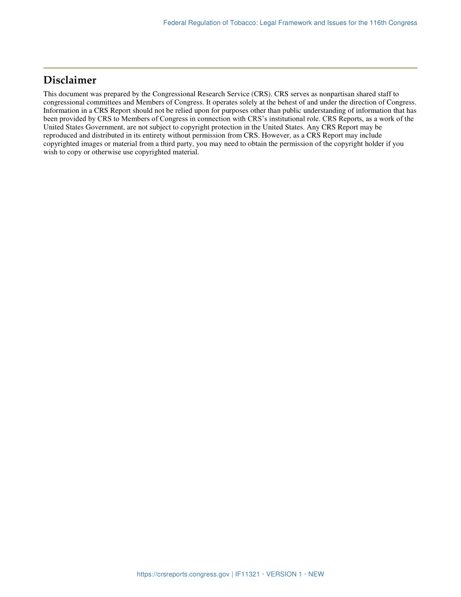 [20190930]IF11321_联邦烟草法规：第116届大会的法律框架和问题.pdf_第3页