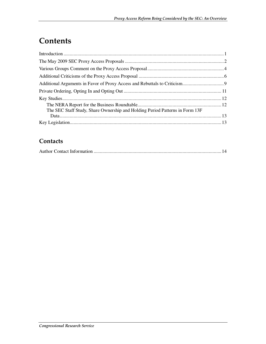 [20100520]R41247_SEC正在考虑代理访问改革：概述.pdf_第3页