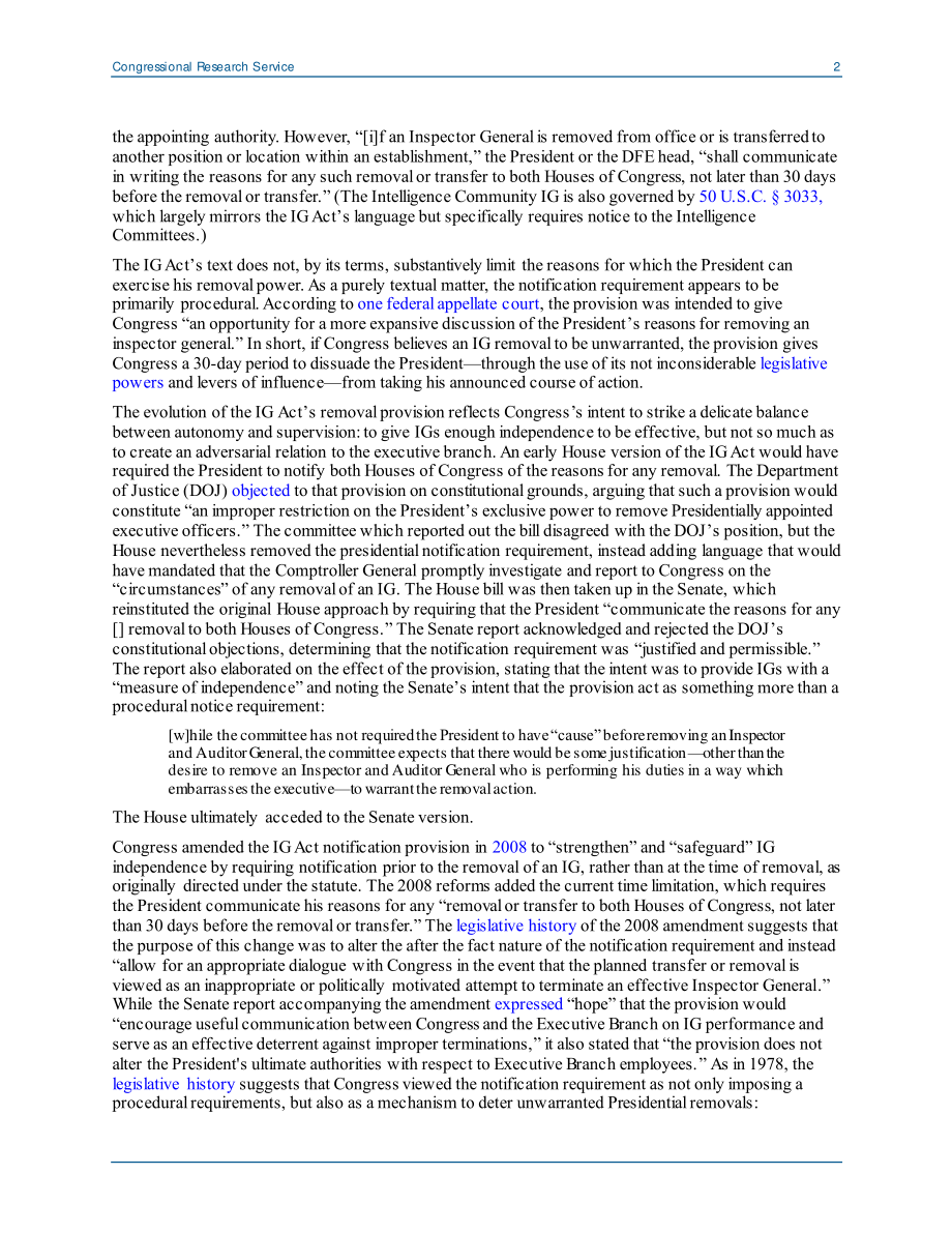 [20200522]LSB10476_根据《监察长法案》总统罢免IGs .pdf_第2页