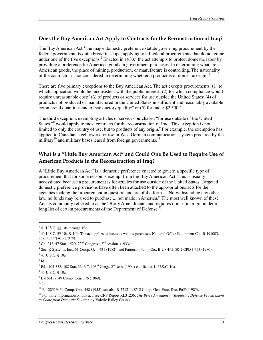 [20030723]RS21555_伊拉克重建：关于联邦采购法规应用的常见问题.pdf_第3页