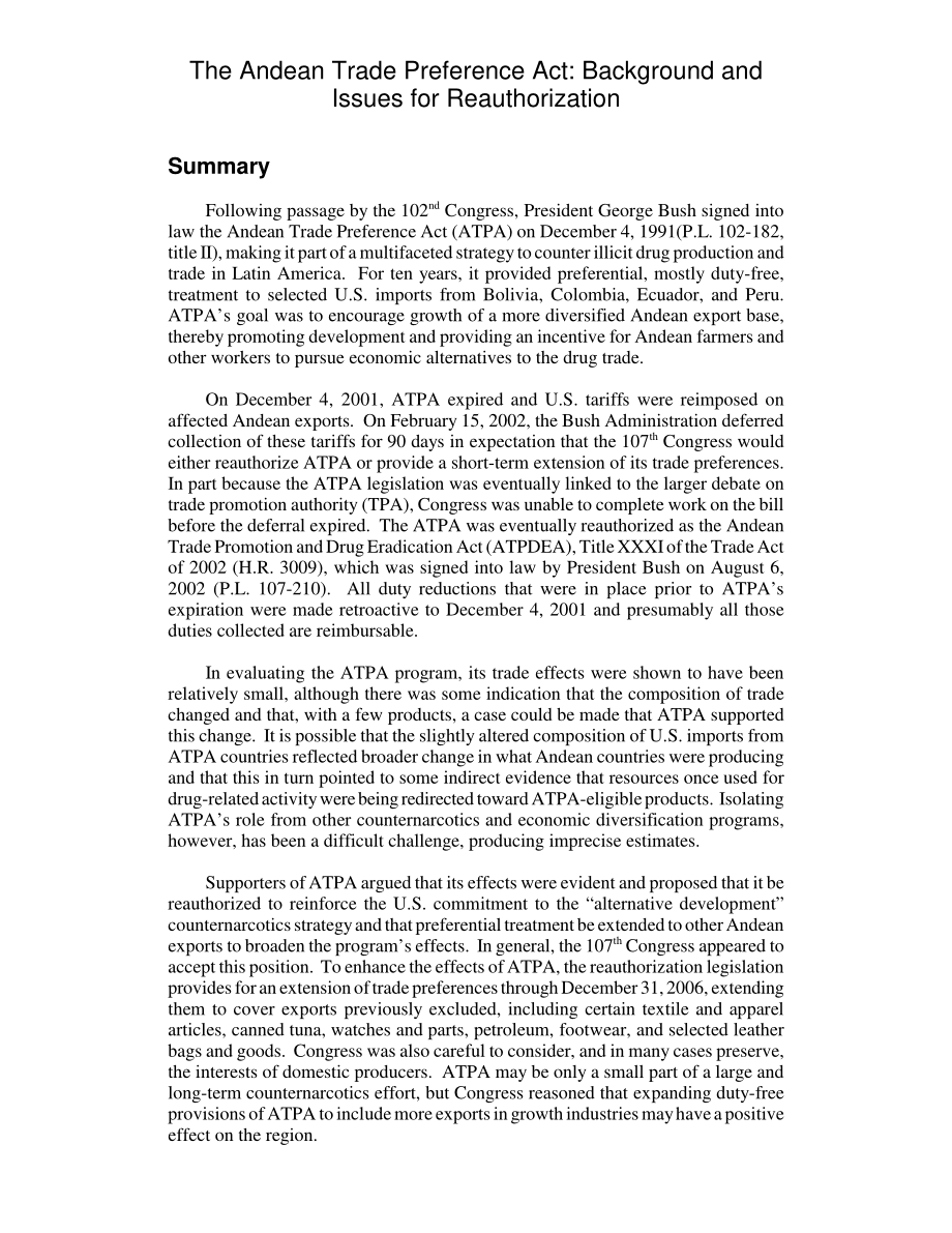 [20020823]RL30790_安第斯贸易优惠法：重新授权的背景和问题.pdf_第2页