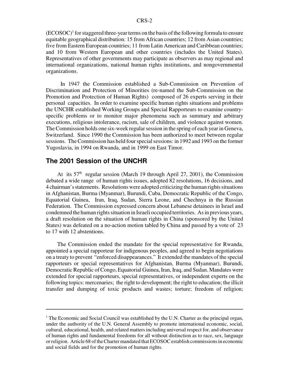 [20010604]RS20925_联合国人权委员会（人权委员会）：美国成员资格.pdf_第2页