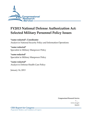 [20130116]R42651_2013财年国防授权法案：选定的军事人员政策问题.pdf