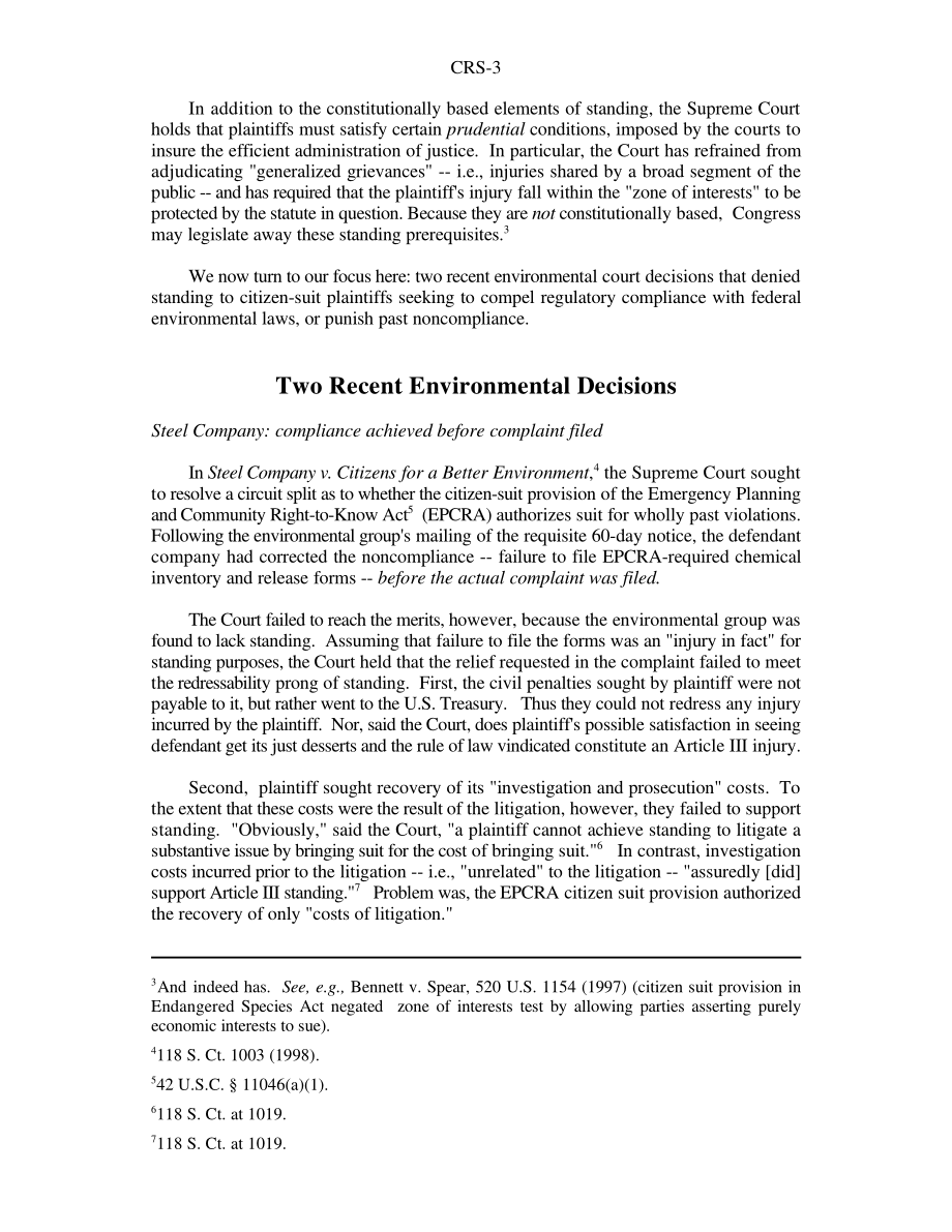 [19990105]RS20012_继Steel Co.和Laidlaw之后公民诉讼的未来.pdf_第3页