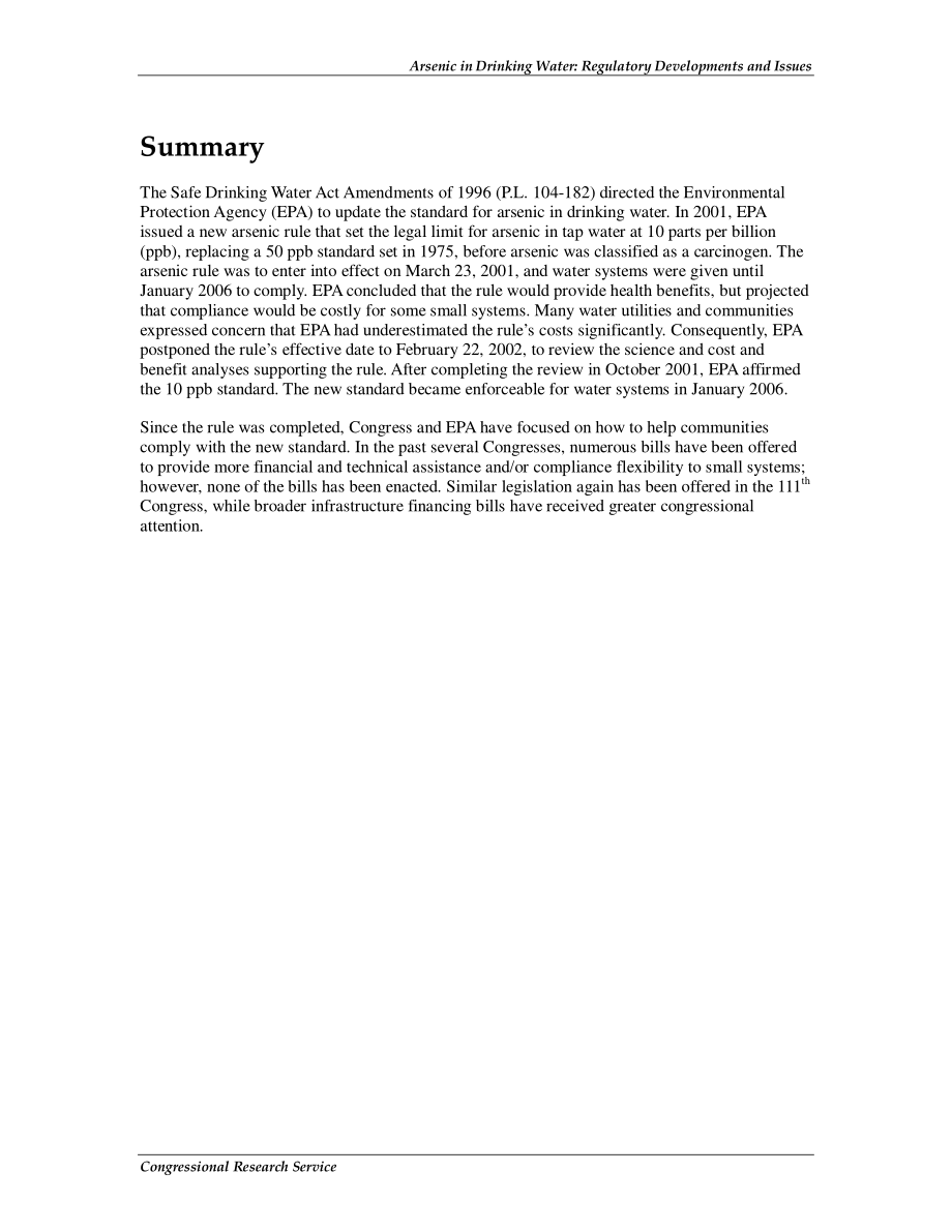 [20100413]RS20672_饮用水中的砷：监管发展和问题.pdf_第2页