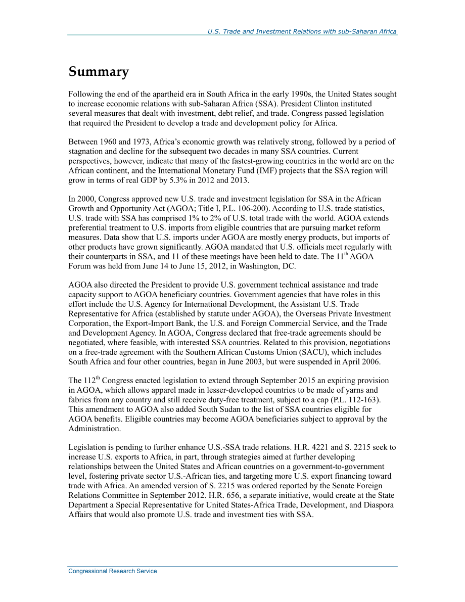 [20121114]RL31772_美国与撒哈拉以南非洲的贸易和投资关系以及《非洲增长和机会法案》.pdf_第2页