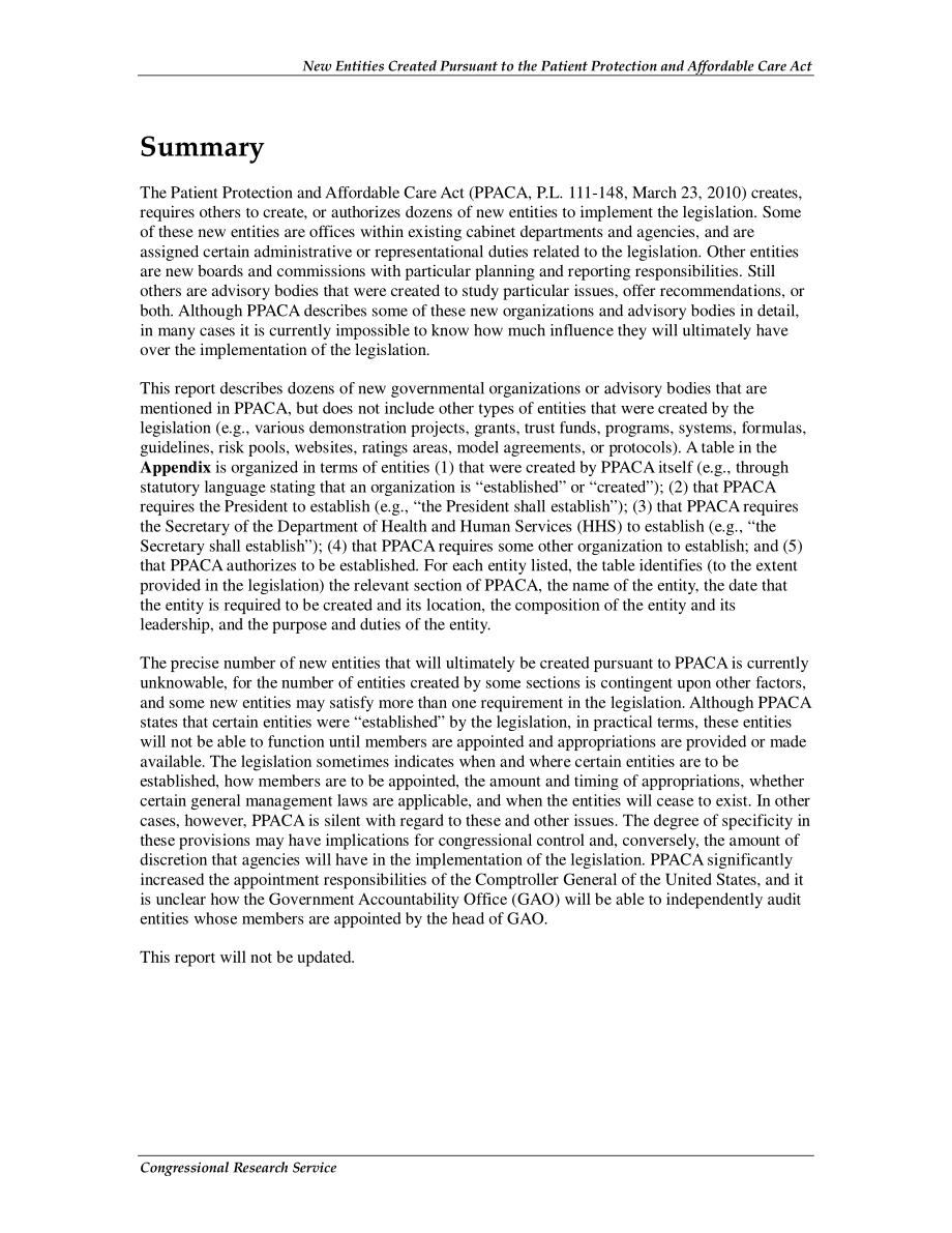 [20100708]R41315_根据《患者保护和平价医疗法案》创建的新实体.pdf_第2页