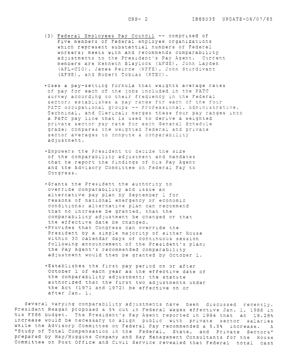 [19850807]IB85035_联邦白领的薪酬兼容性.pdf_第3页
