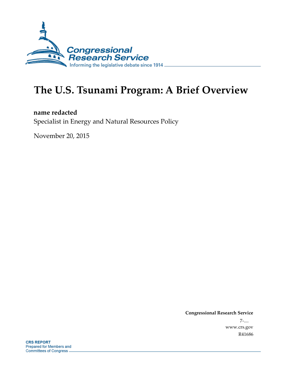 [20151120]R41686_美国海啸计划：简要概述.pdf_第1页