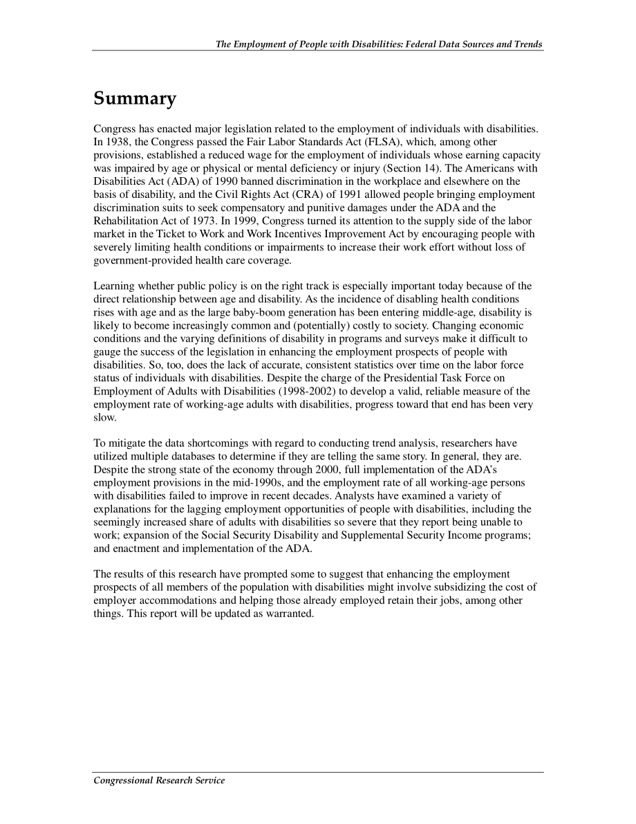 [20070122]RL30653_残疾人就业：联邦数据来源和趋势.pdf_第2页