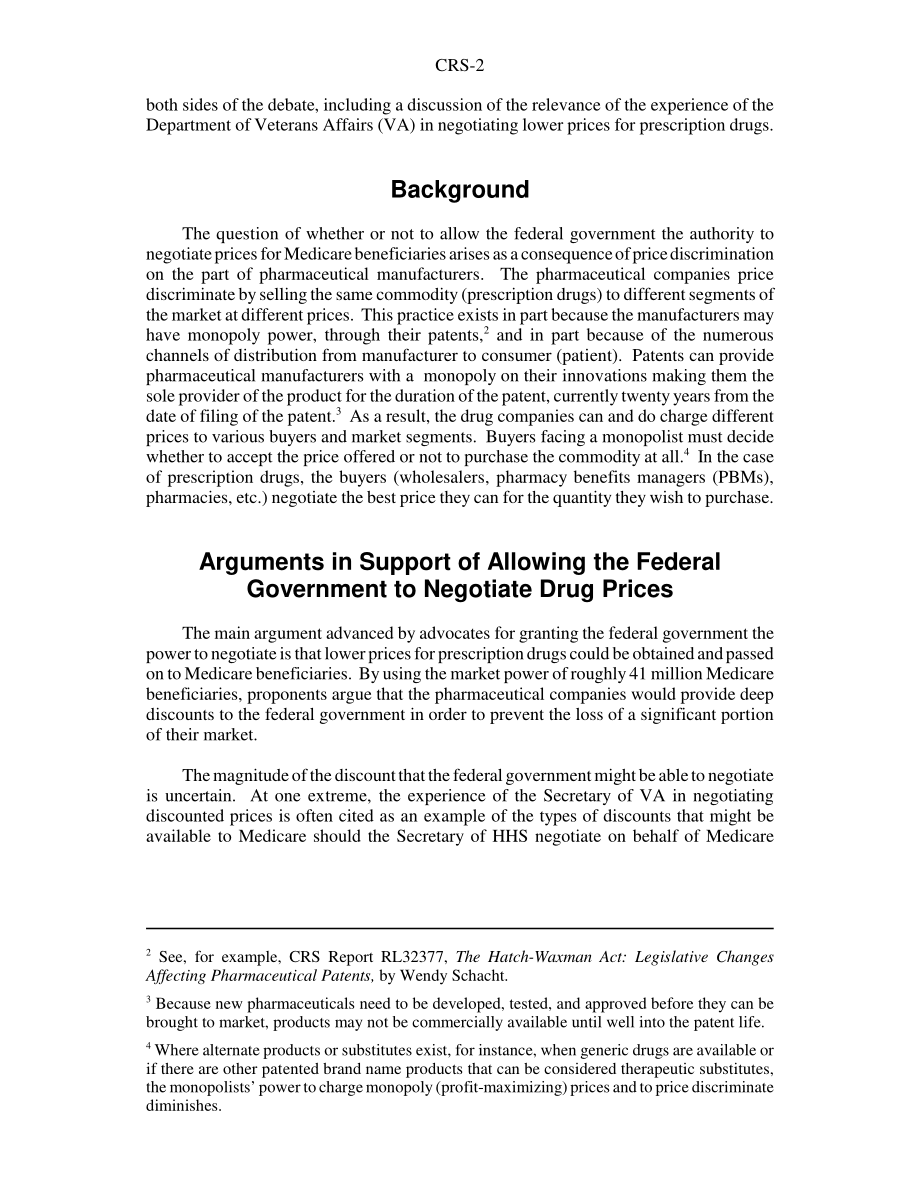 [20050218]RS22059_允许联邦政府谈判处方药价格的利弊.pdf_第2页