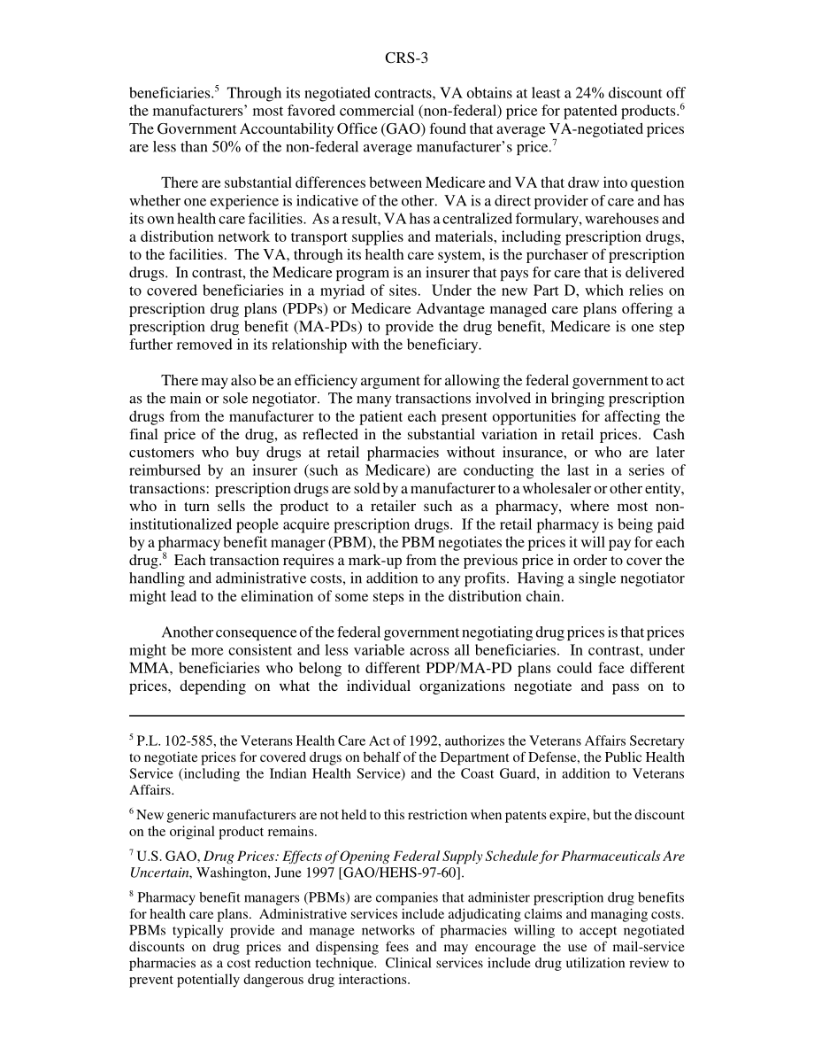 [20050218]RS22059_允许联邦政府谈判处方药价格的利弊.pdf_第3页