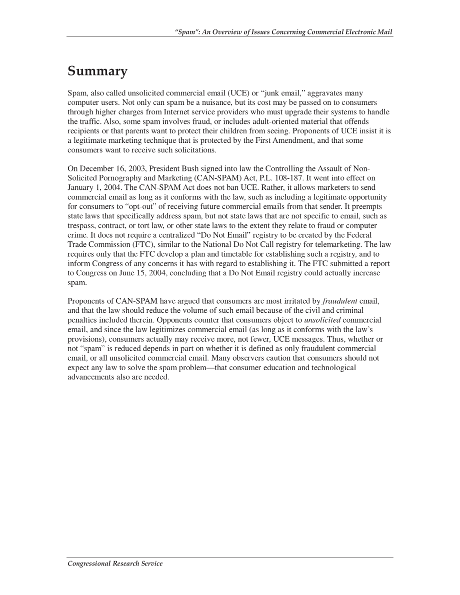 [20080514]RL31953_“垃圾邮件”：商业电子邮件相关问题综述.pdf_第2页