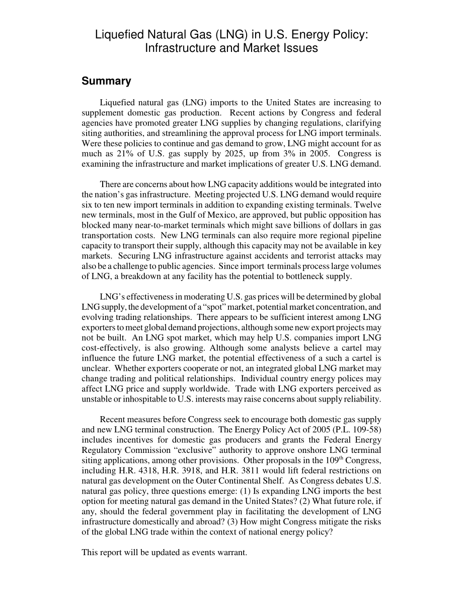 [20060131]RL32386_美国能源政策中的液化天然气（LNG）：基础设施和市场问题.pdf_第2页