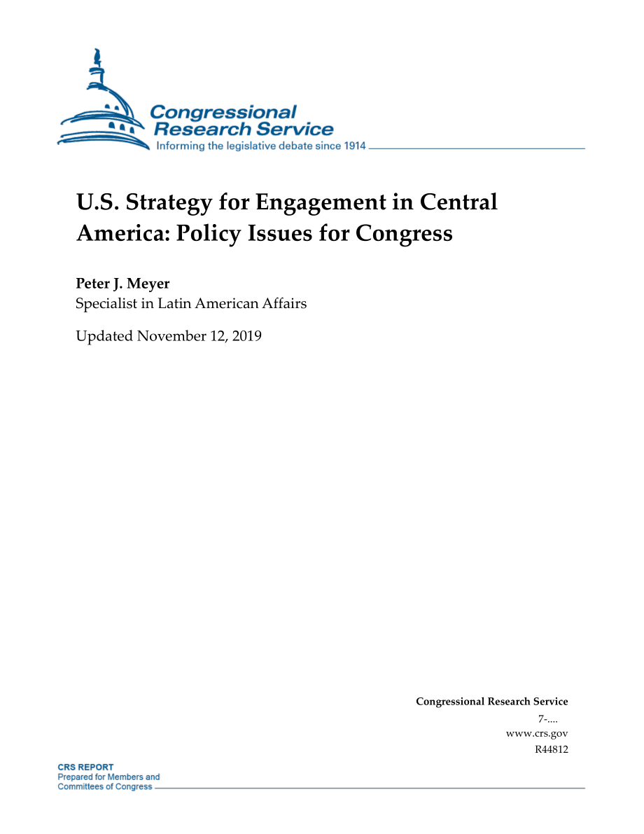 [20191112]R44812_美国在中美洲的参与战略：国会的政策问题.pdf_第1页