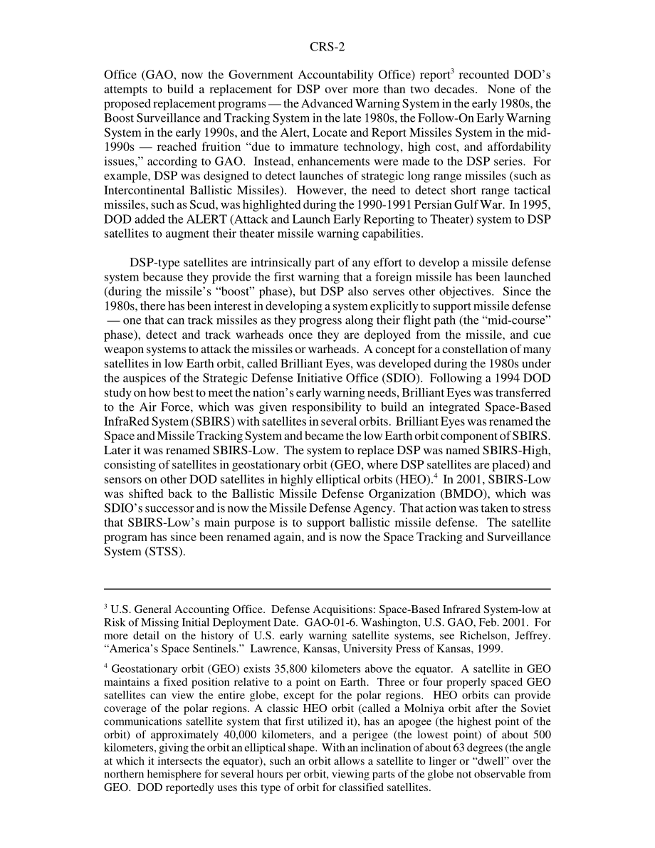 [20060130]RS21148_军事太空计划：关于国防部SBIRS和STSS项目的问题.pdf_第2页