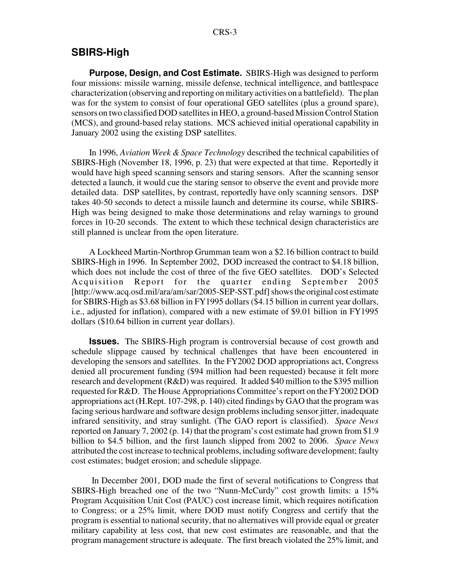 [20060130]RS21148_军事太空计划：关于国防部SBIRS和STSS项目的问题.pdf_第3页