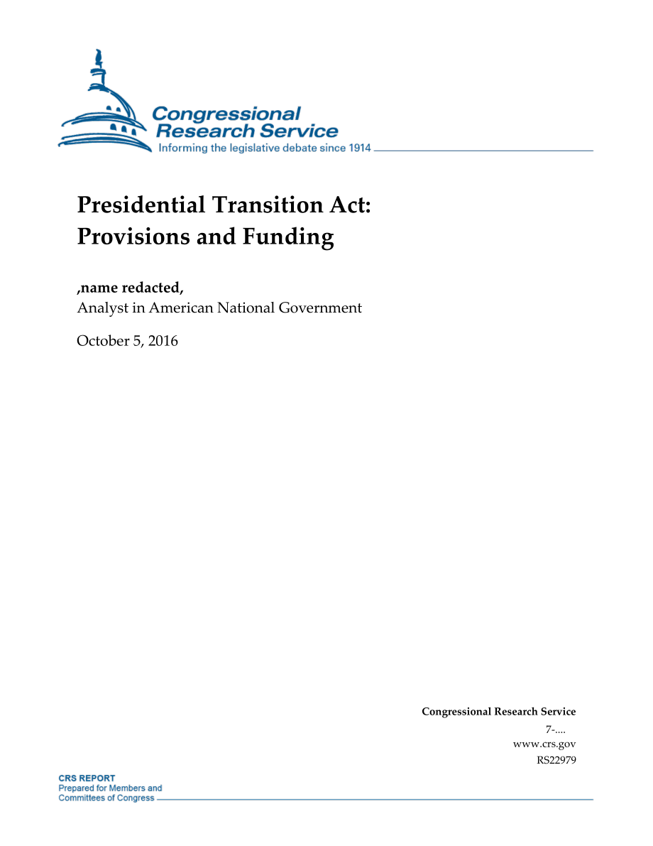 [20161005]RS22979_总统过渡法案：准备金和资金.pdf_第1页
