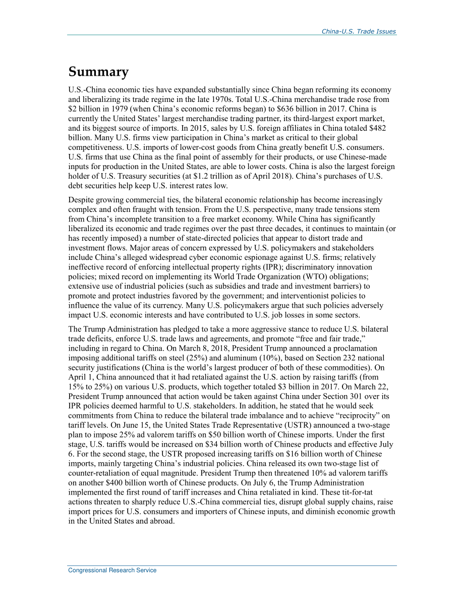 [20180730]RL33536_中美贸易问题.pdf_第2页