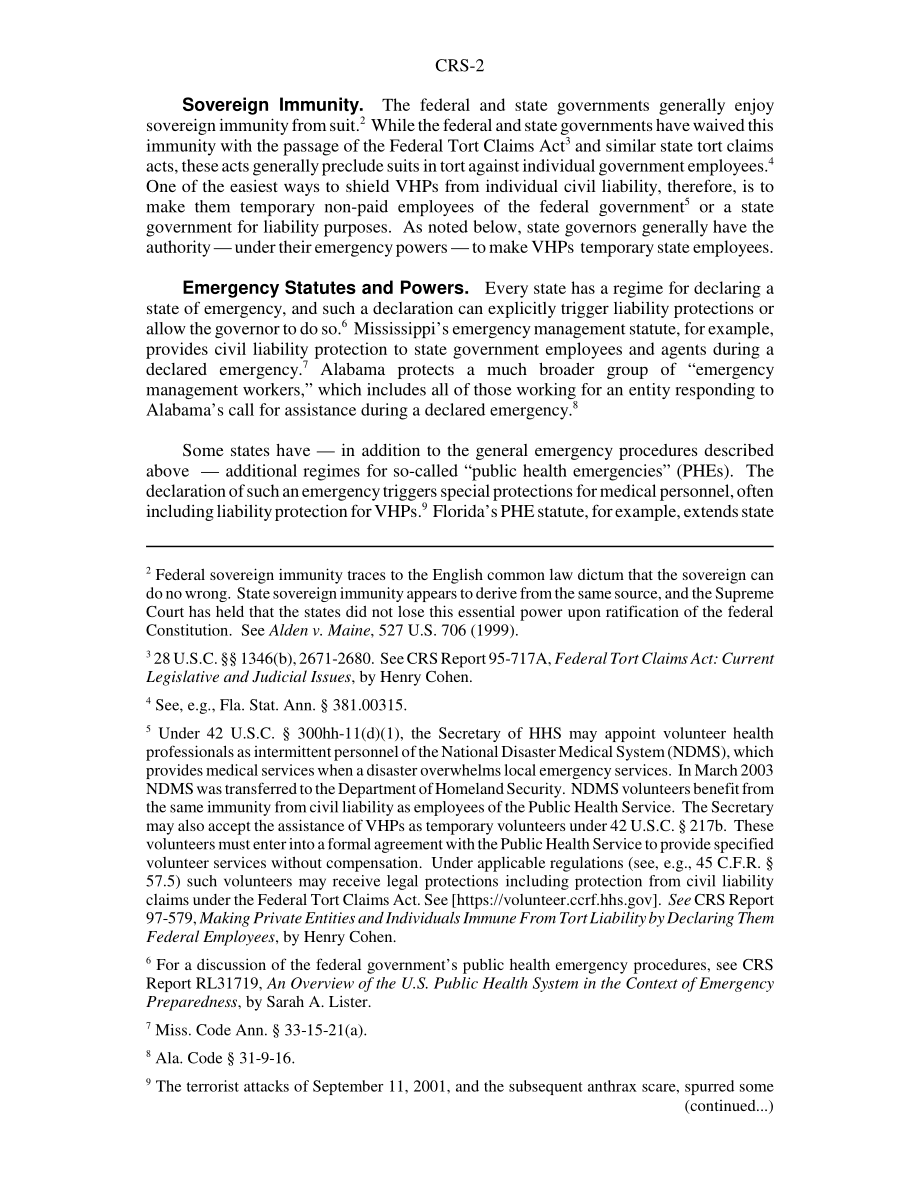 [20050919]RS22255_应急响应：志愿卫生专业人员的民事责任.pdf_第2页