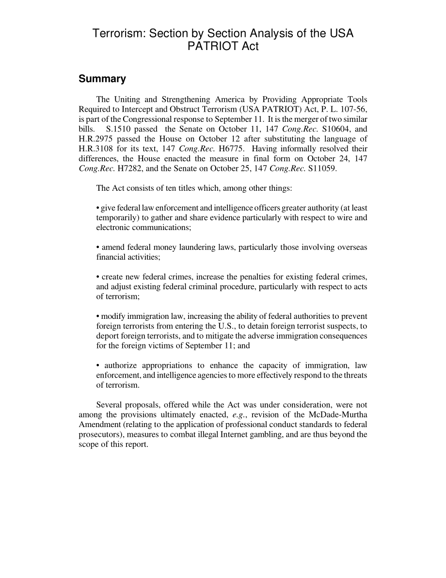[20011210]RL31200_恐怖主义：《美国爱国者法案》的逐节分析.pdf_第2页